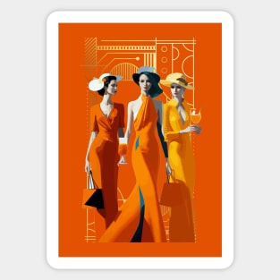 Three art deco women Sticker